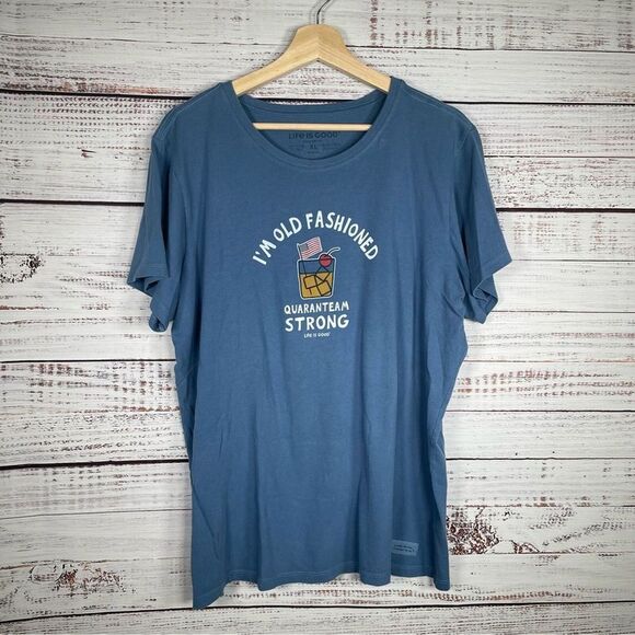 Life‎ is Good Women's Old Fashioned Quaranteam Strong Blue Crusher Tee Size XL - Picture 2 of 8